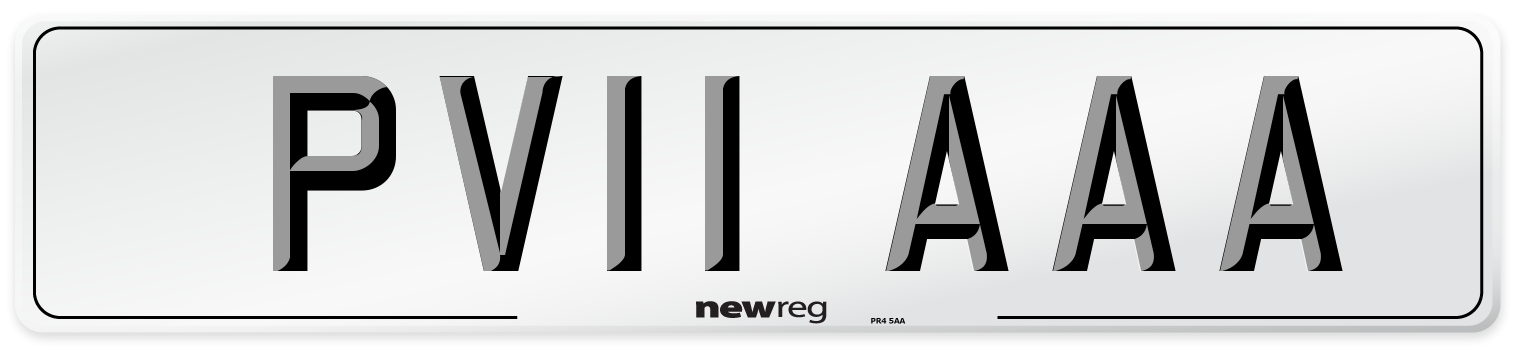 PV11 AAA Number Plate from New Reg